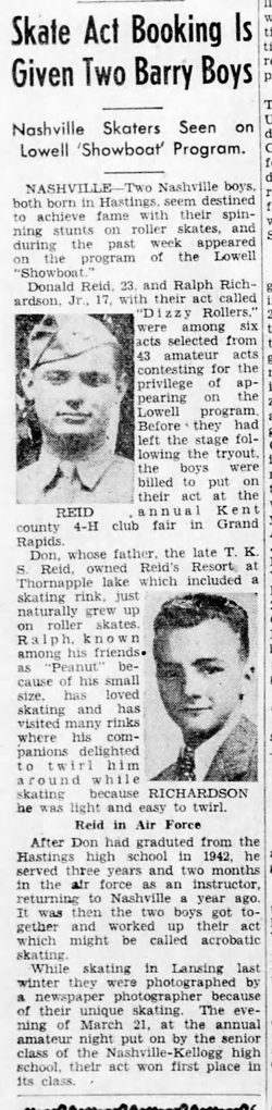 Reids Resort Thornapple Lake (Coles Landing) - 1947 ARTICLE MENTIONING OWNER AND HIS SON (newer photo)